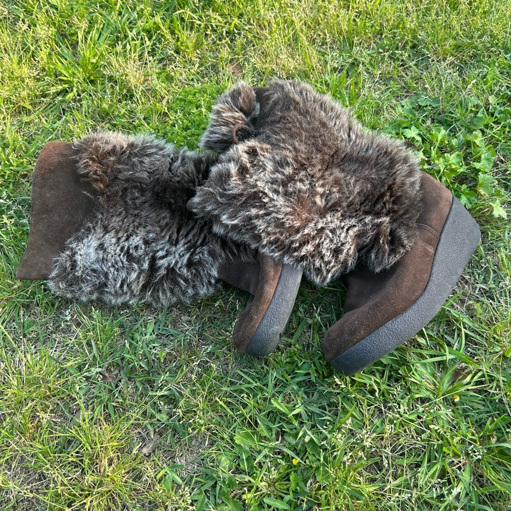 Brown and Gray Fur Boots report books 11